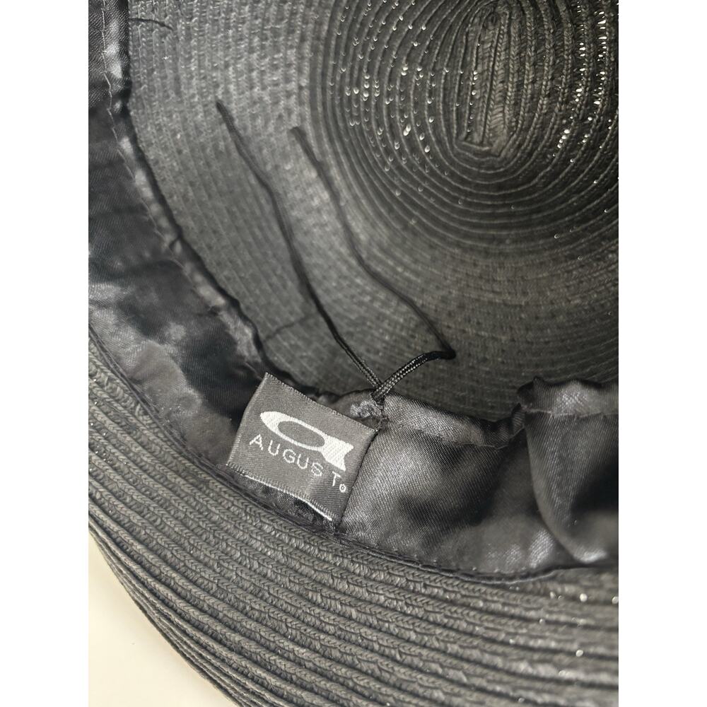 August Hat Company Black “Classic Kettle” Straw Sunhat, Braided Band - Picture 4 of 6